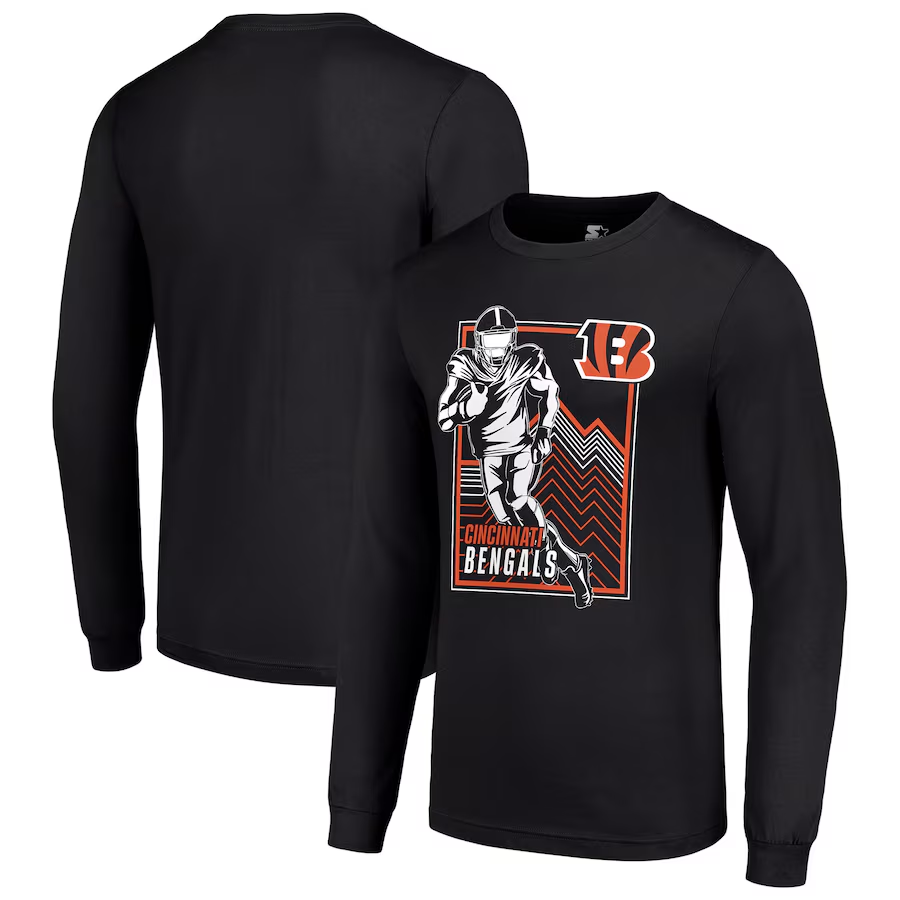 Men Cincinnati Bengals black 2024 NFL Long sleeve T Shirts->nfl t-shirts->Sports Accessory